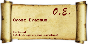 Orosz Erazmus névjegykártya